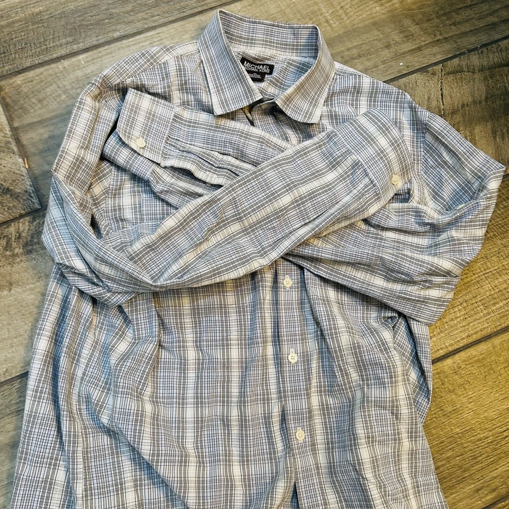 Michael Kors Checkered Shirt in Blue and White